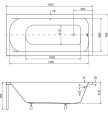 Badewanne Rechteck Continea 150x70 cm