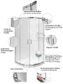 Duschkabine Dusche 90x90 cm R55 185 cm Viertelkreis transparentes Glas Modern (id: 177)