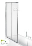 Badewannenabtrennung Faltwand Duschabtrennung 2-teilig H 140 cm Glas Ambition Premium 2