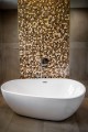 Freistehende Standbadewanne Badewanne Acryl 166 x 85 cm Ab- und Überlauf Click Clack Kira + ABLAGE BADEWANNENBRETT