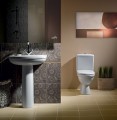WC Set Toilette Merida Bodenstehend Tiefspüler Spülkasten Sitz