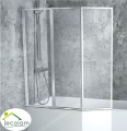 Badewannenabtrennung für Badewanne Klarglas 3- teilig, Höhe 140 cm