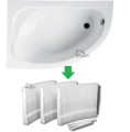 Badewanne Eckwanne Standard 130x85 cm links