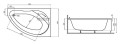 Badewanne Eckwanne Marea 150x100 rechts Abmessung