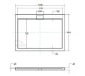 Duschwanne Rechteck mit Abdeckplatte 120 x 90 x 4,5 cm Axim flach Abmessung