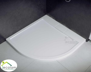 Duschwanne Viertelkreis mit Abdeckplatte 80 x 80 x 4,5 cm Axim flach