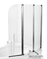 Badewannenabtrennung 3-teilig H 139 cm Faltwand Duschabtrennung Glas Ambition 3 (id: 188)