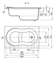 Rechteckbadewanne mit Sitz Wivea 120x75
