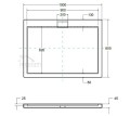 Duschwanne Rechteck mit Abdeckplatte 100 x 80 x 4,5 cm Axim flach Abmessung