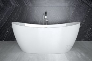 Freistehende Standbadewanne Badewanne Acryl 170 x 80 cm Ab- und Überlauf Click Clack Ayla