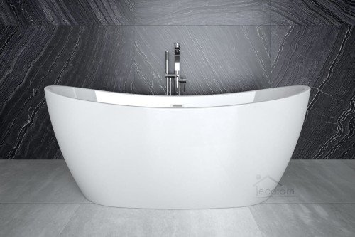 Freistehende Standbadewanne Badewanne Acryl 170 x 80 cm Ab- und Überlauf Click Clack Ayla