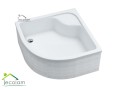 Duschwanne Viertelkreis Dante mit Sitz 80x80 x 41 x 28 cm R55 zum Verfliesen Siphon Click Clack