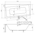 Badewanne Eckbadewanne Infinity 170 x 110 cm links Abmessung