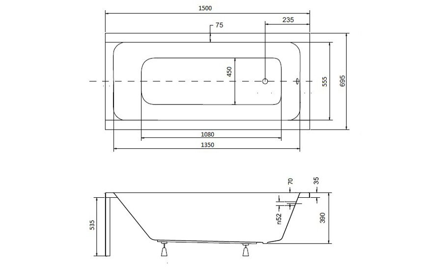 Badewanne Modern ecolam